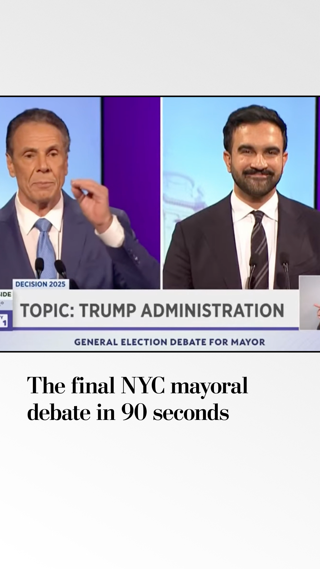 The final NYC mayoral debate in 90 seconds