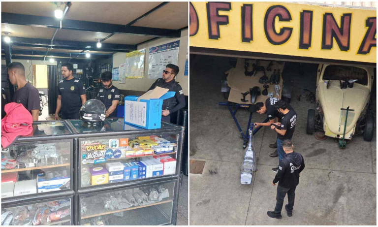 Loja de revenda de peças de motos e oficina mecânica em Pedro leopoldo foram alvos de diligências da Polícia Civil