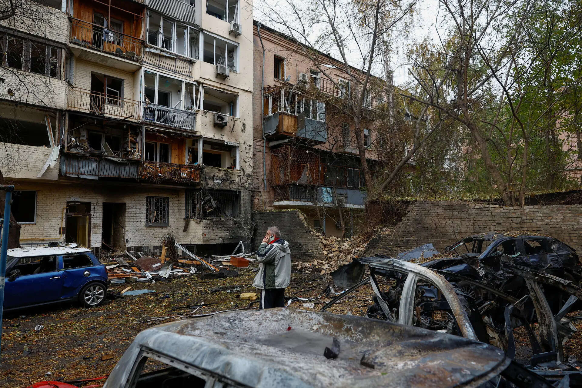 Nine hurt in Russian drone attack on Kyiv, city official says