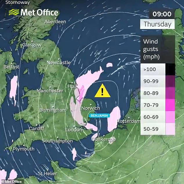 Storm Benjamin batters Britain: Heavy rain and 75mph winds as weather ...