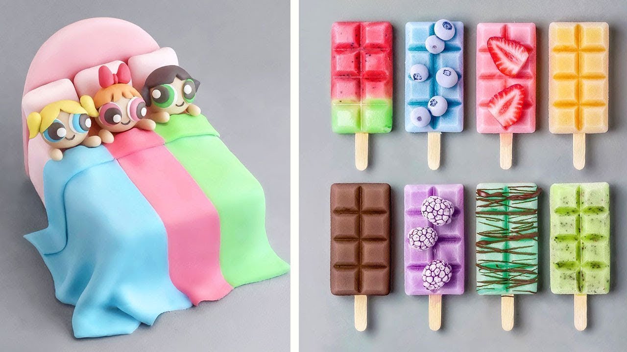 Powerpuff Girls Cake and Colorful Ice Pops