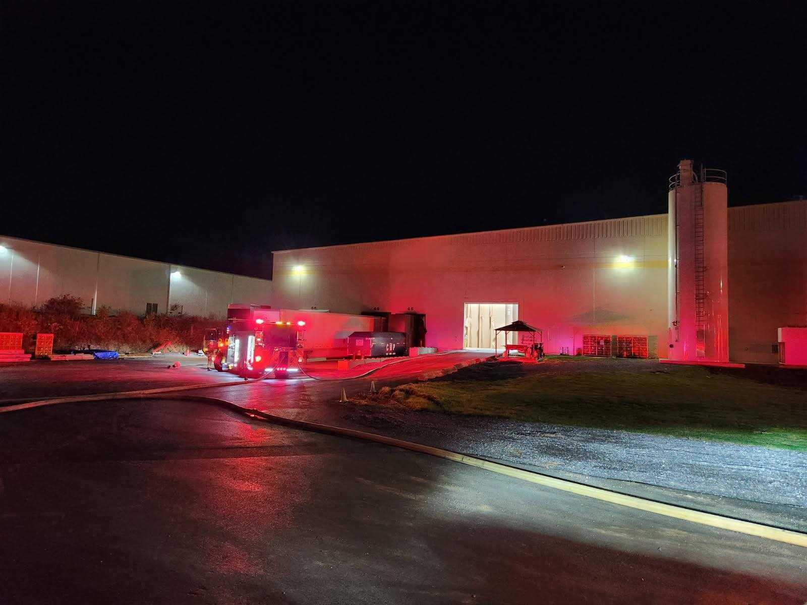 Early morning machine fire causes evacuation at manufacturer