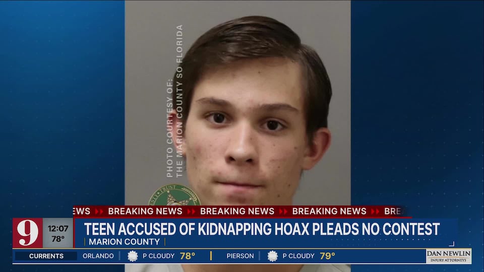 Marion County teen pleads no contest to faking his kidnapping