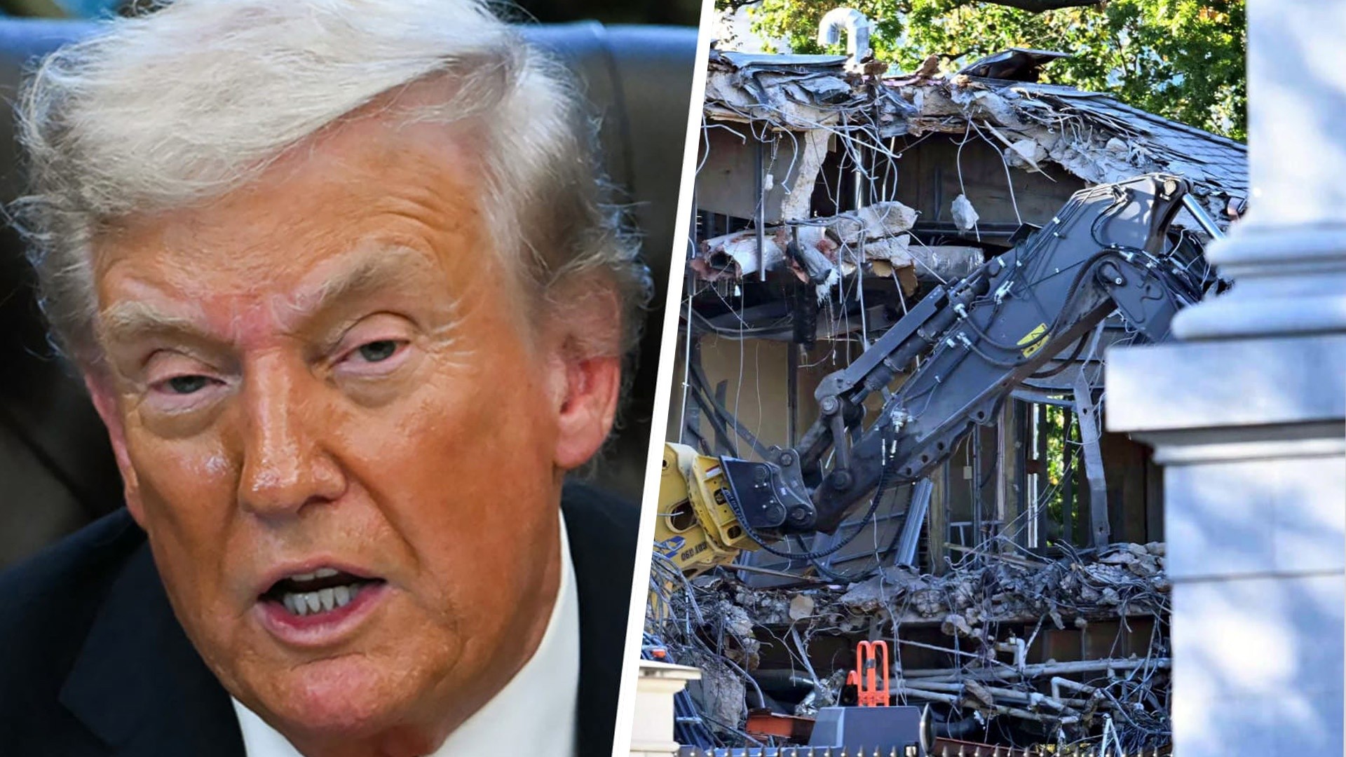 Entire White House East Wing has been demolished for Trump’s ballroom ...