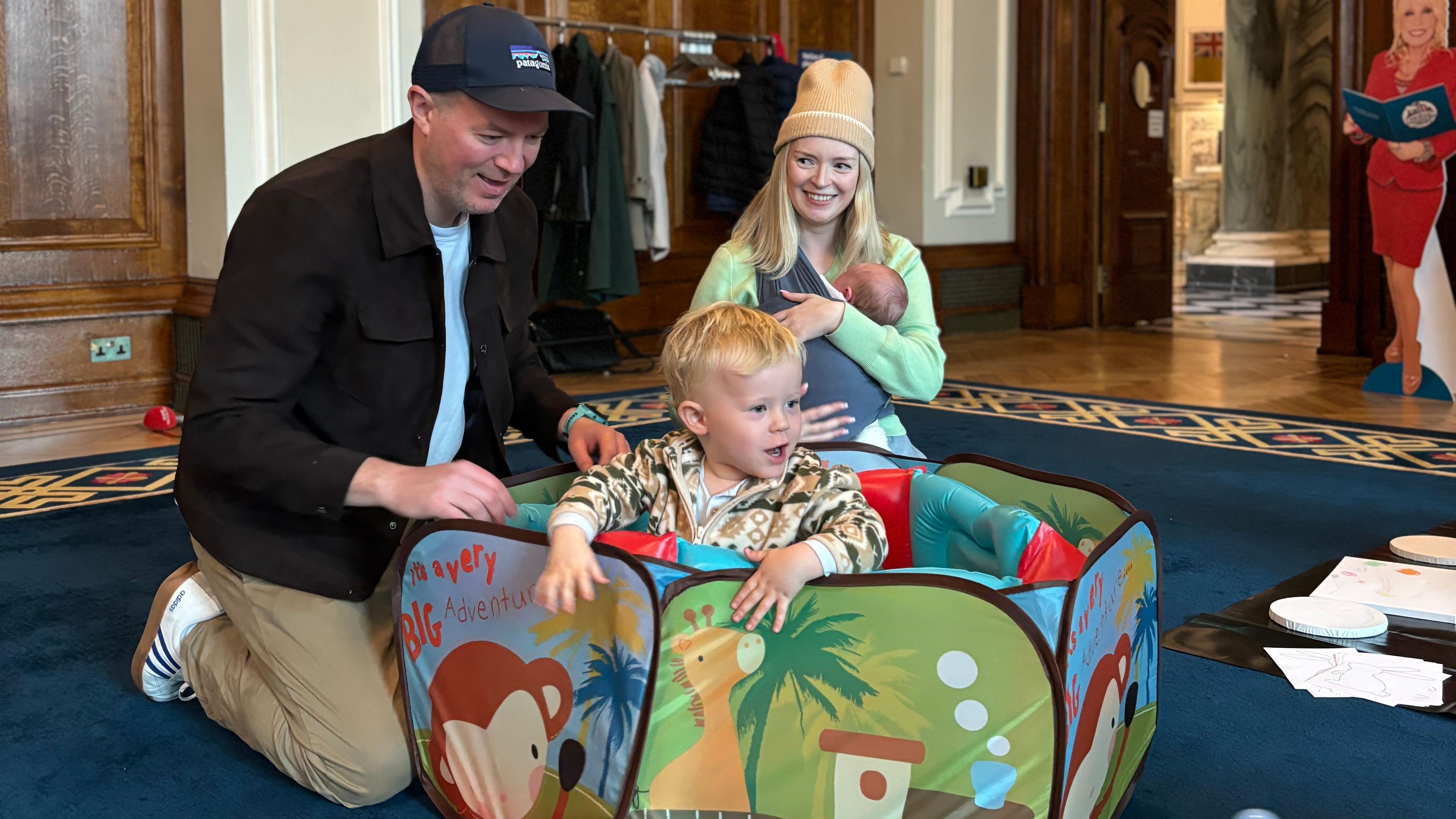 Mark McBride and his family at Belfast City Hall
