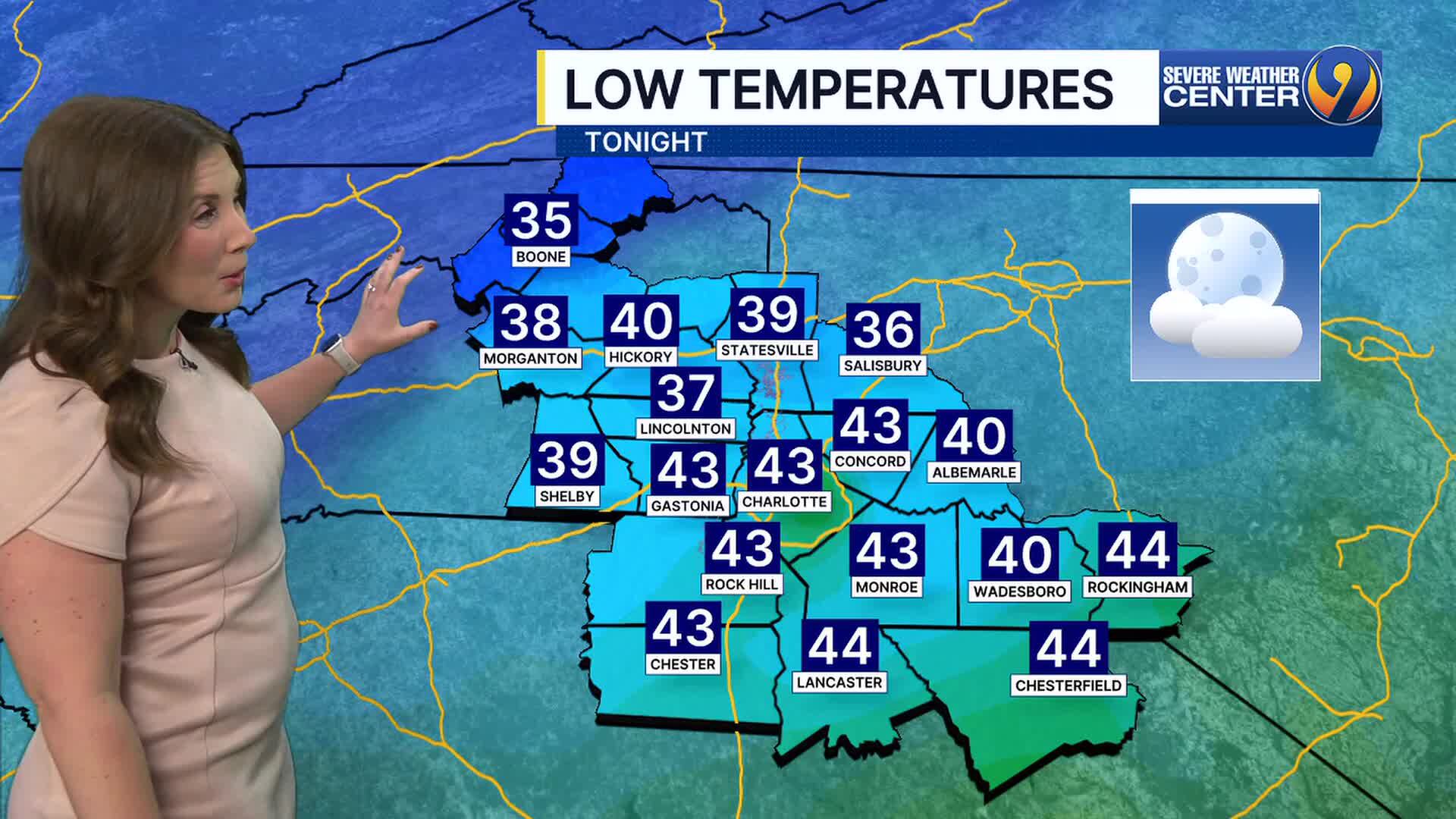 FORECAST: Cold night ahead with frost possible north of Charlotte