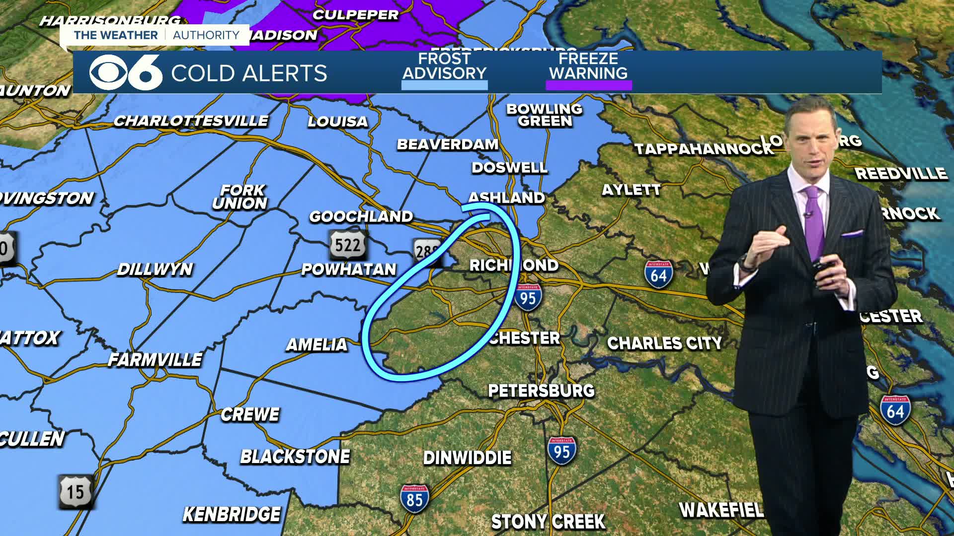 Fost advisory, freeze warnings in effect for parts of Virginia