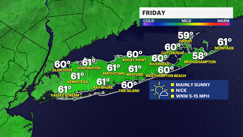 Nice weather continues for Long Island; Storm chance next week