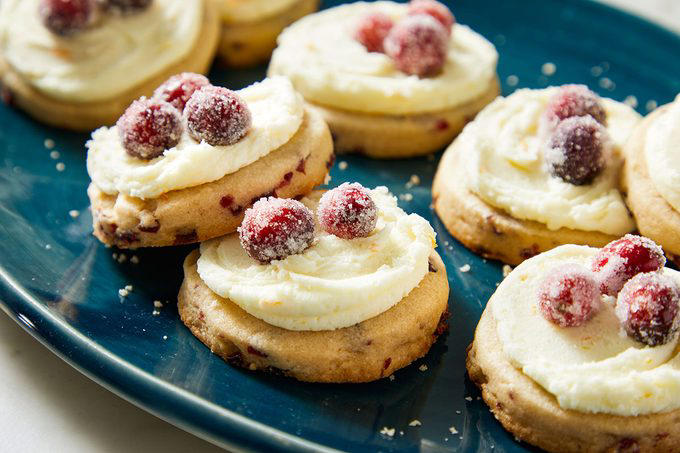 Frosted Sugared Cranberry Cookies