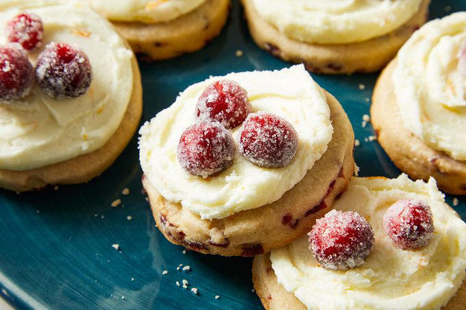 Frosted Sugared Cranberry Cookies