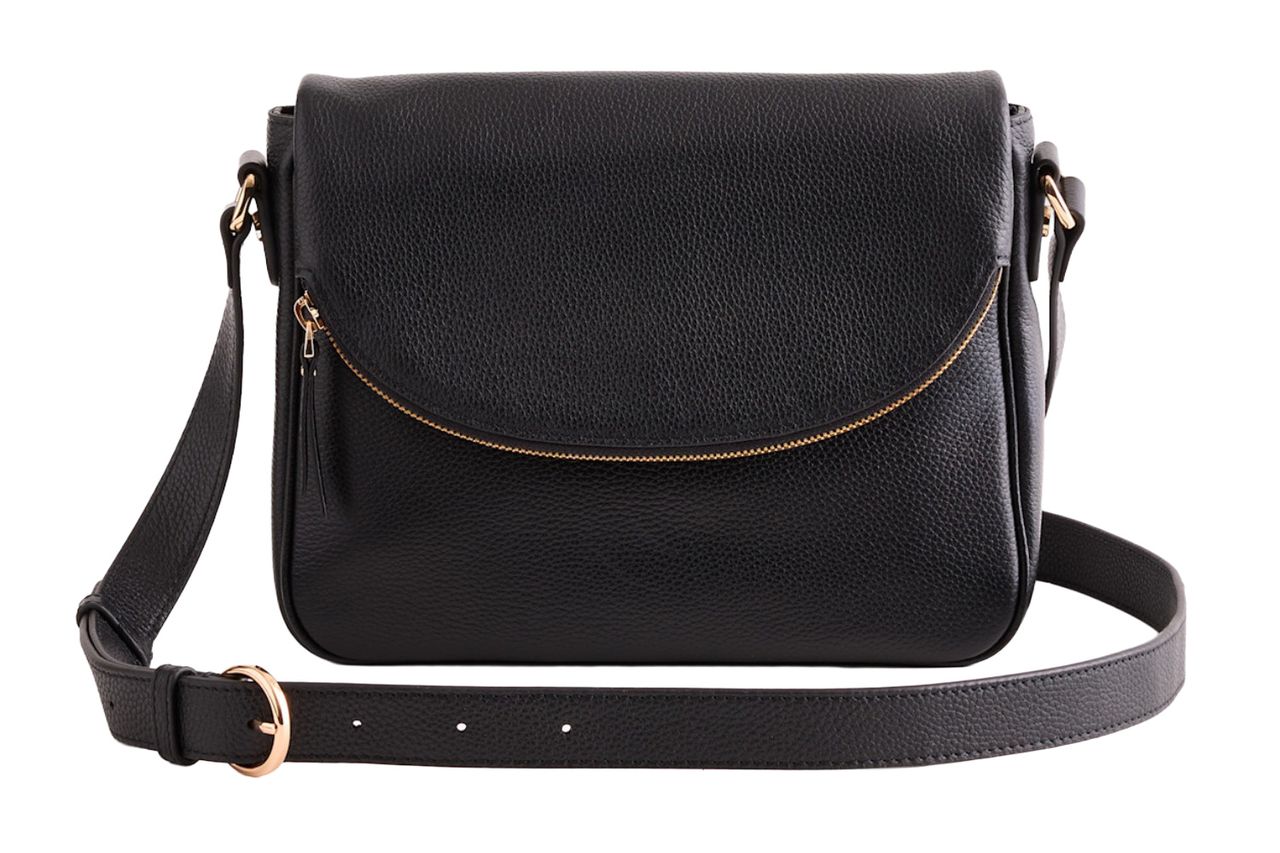 Quince Italian Leather Foldover Crossbody
