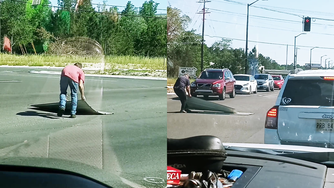 'Kindhearted man pulls out into busy road and rushes to the rescue of ...
