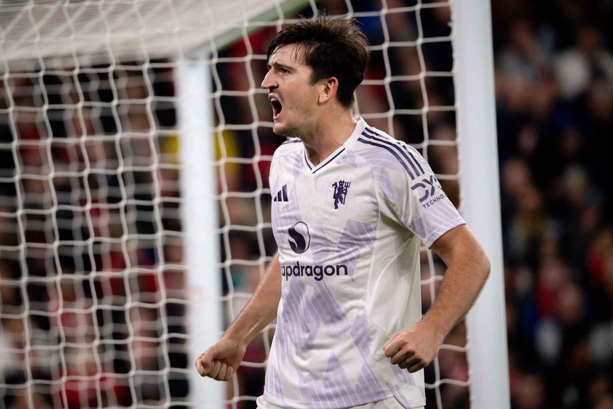 Harry Maguire scored Manchester United’s winner against Liverpool last month (Manchester United via Getty Imag)