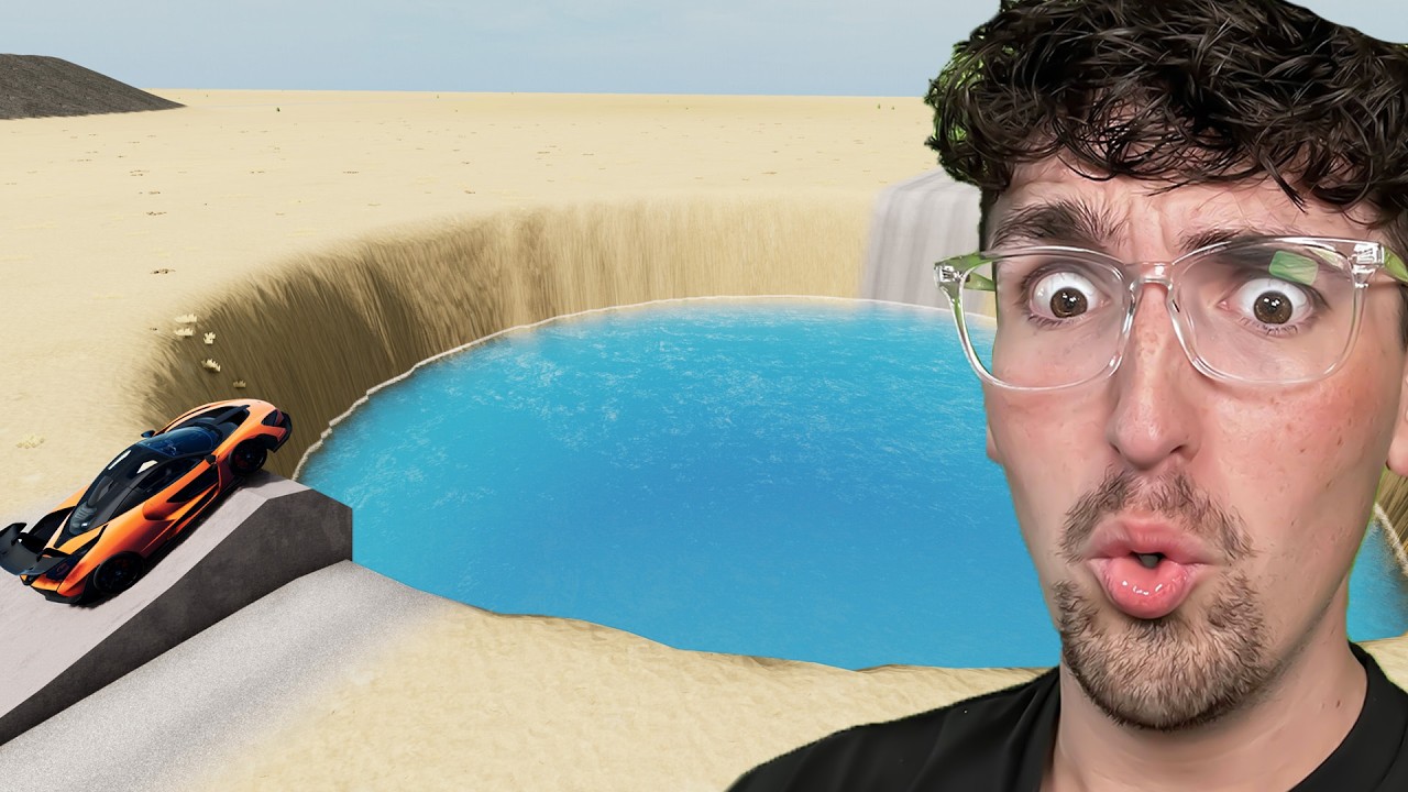 Creator pits YouTubers' cars against a giant pit in BeamNG.Drive