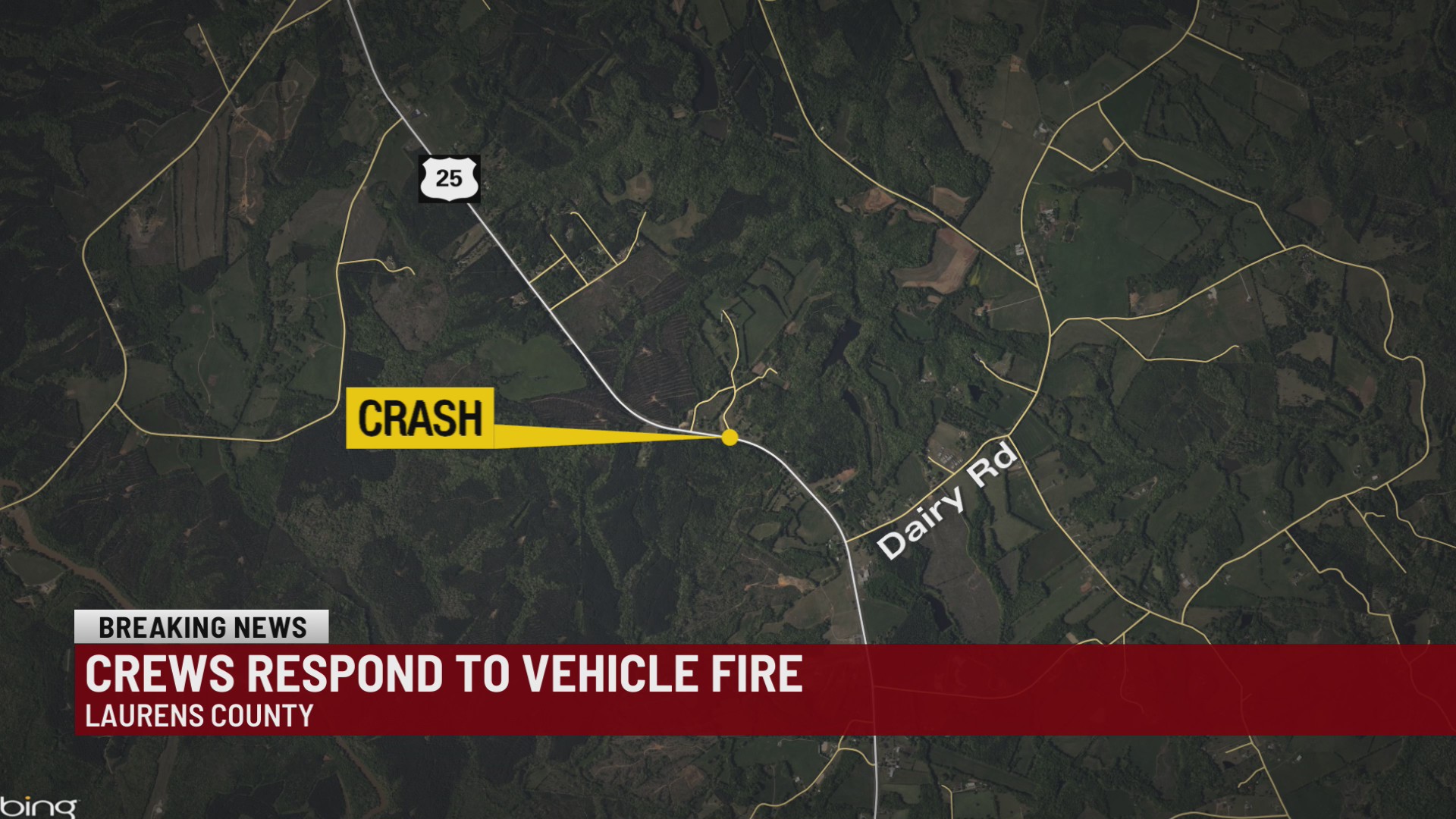 1 flown to hospital after crash on Hwy. 25 in Laurens Co.