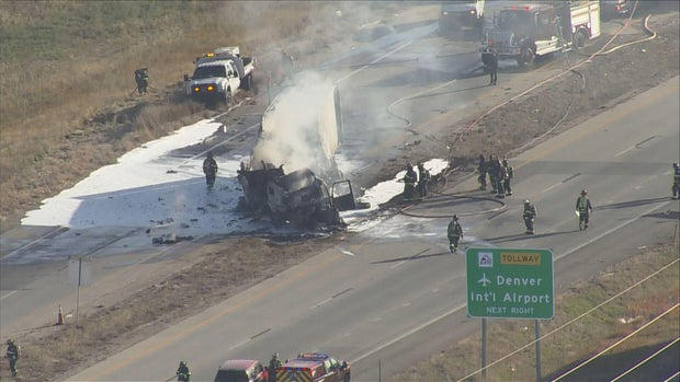 I-70 reopens after fiery crash involving 2 semis east of Denver