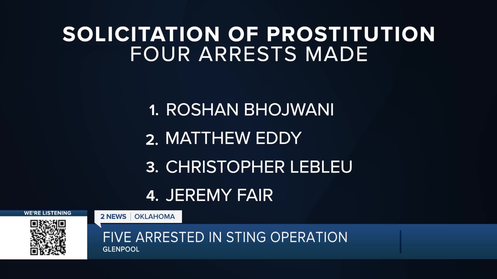 Five arrested following sting operation in Glenpool