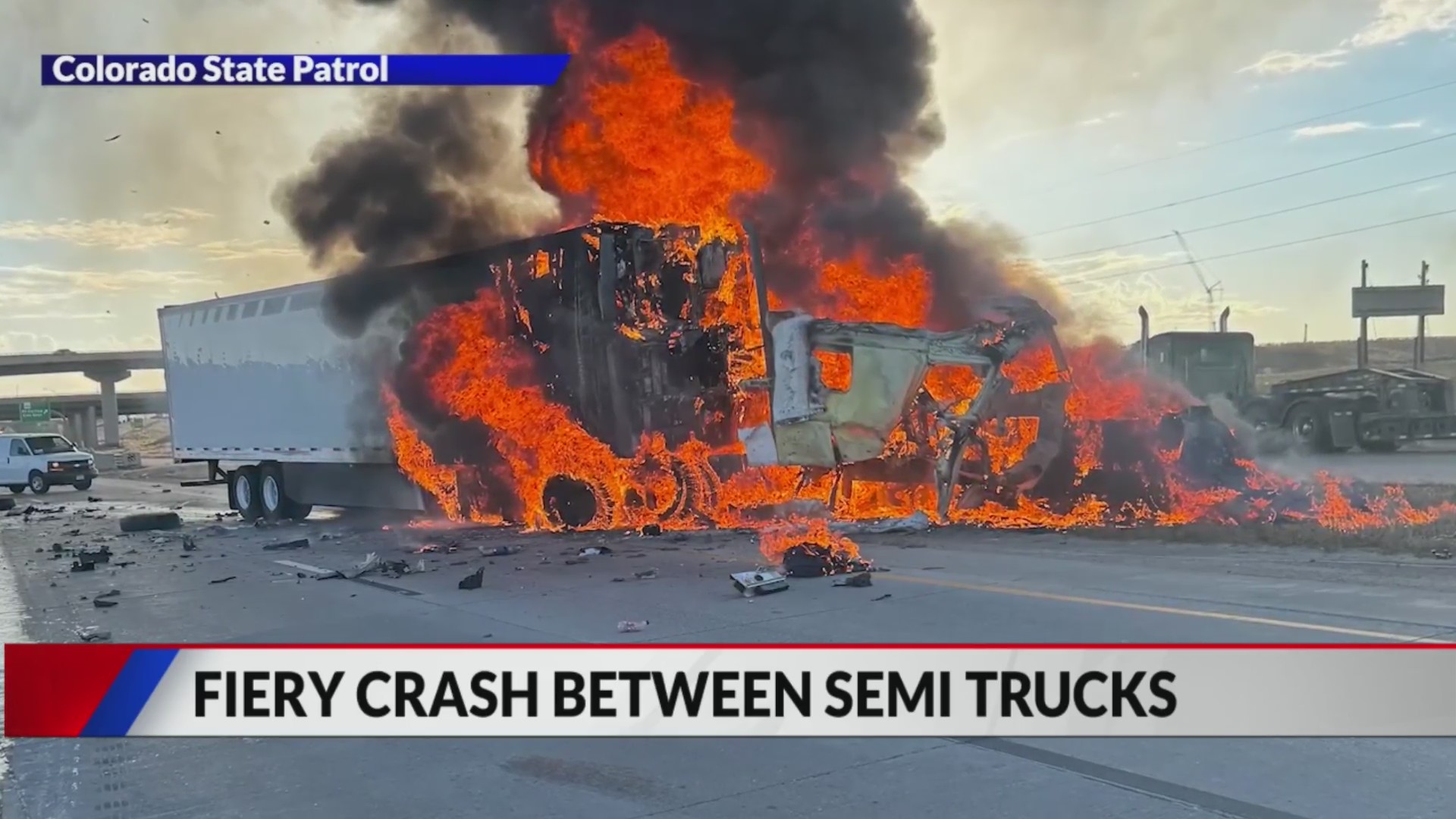 Fiery crash involving multiple semi trailers closes I-70 for hours