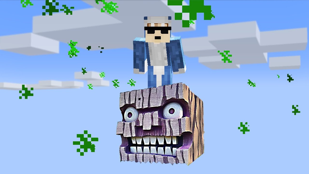 Minecraft But I’m Trapped on One Hacker Block