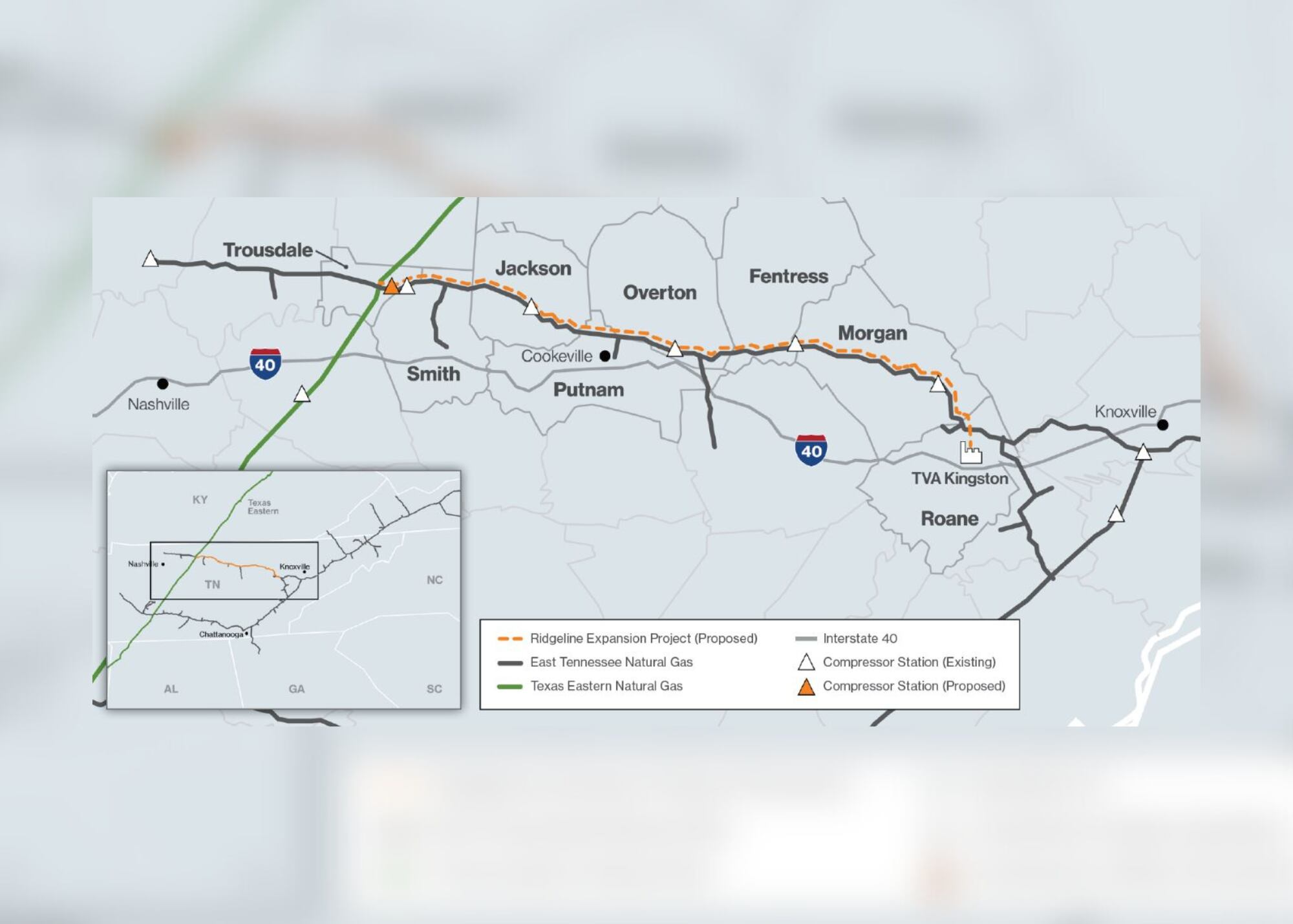 Construction on 122-mile pipeline project spanning multiple Tennessee ...