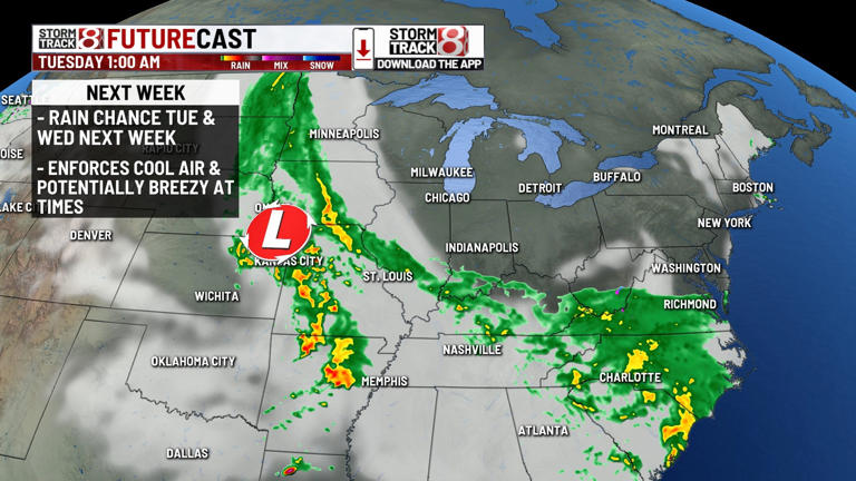 Mostly cloudy and chilly weekend, more rain chances into next week ...