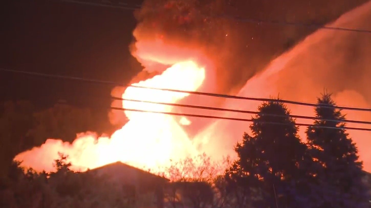 Fire crews continue to battle massive fire at Southgate senior facility