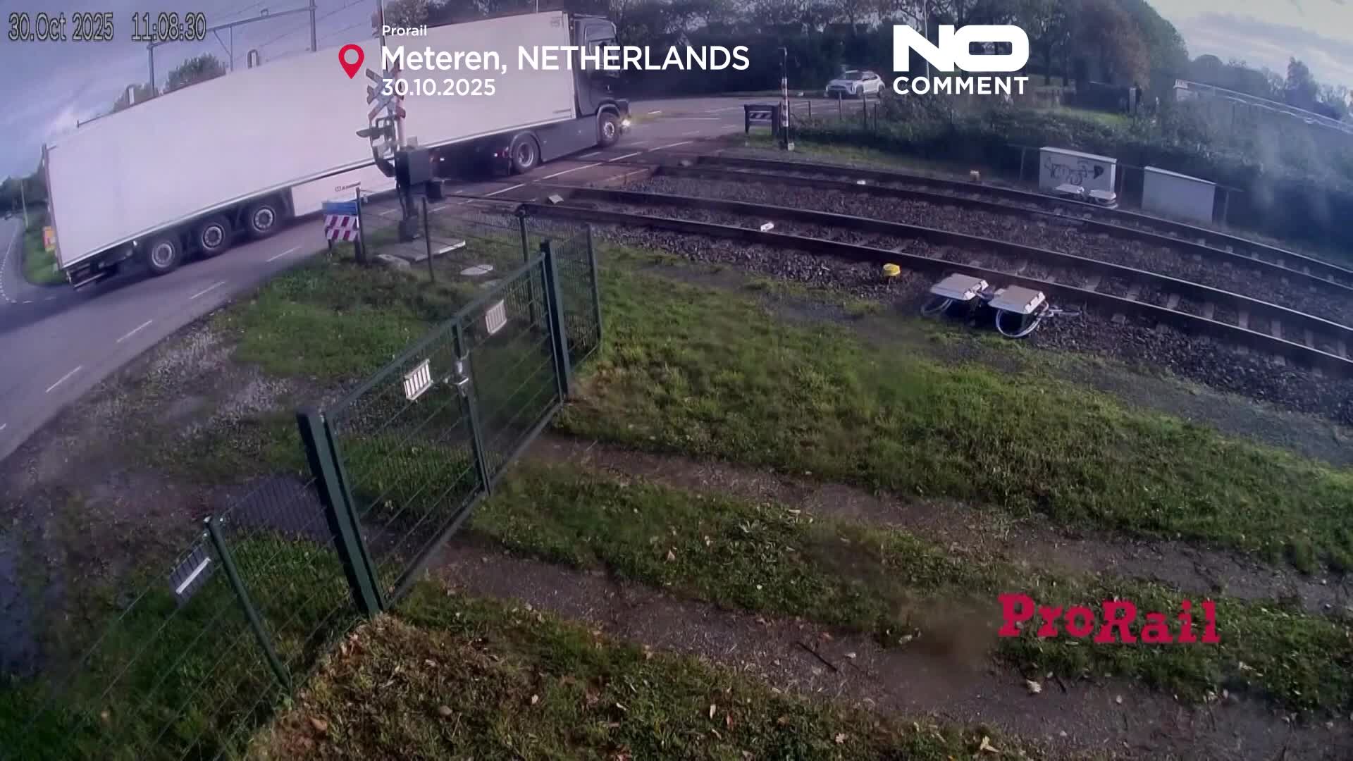 Netherlands: Train crashes into truck at level crossing