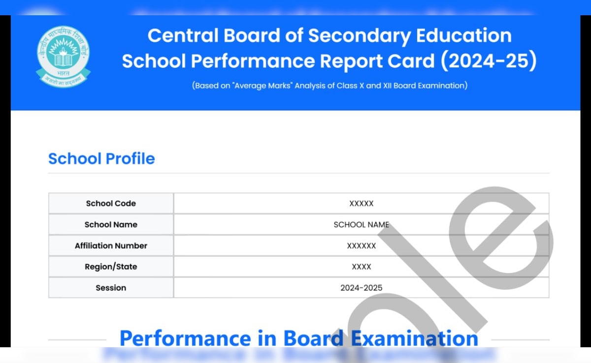 CBSE Releases Academic Performance Report Cards For All Affiliated ...
