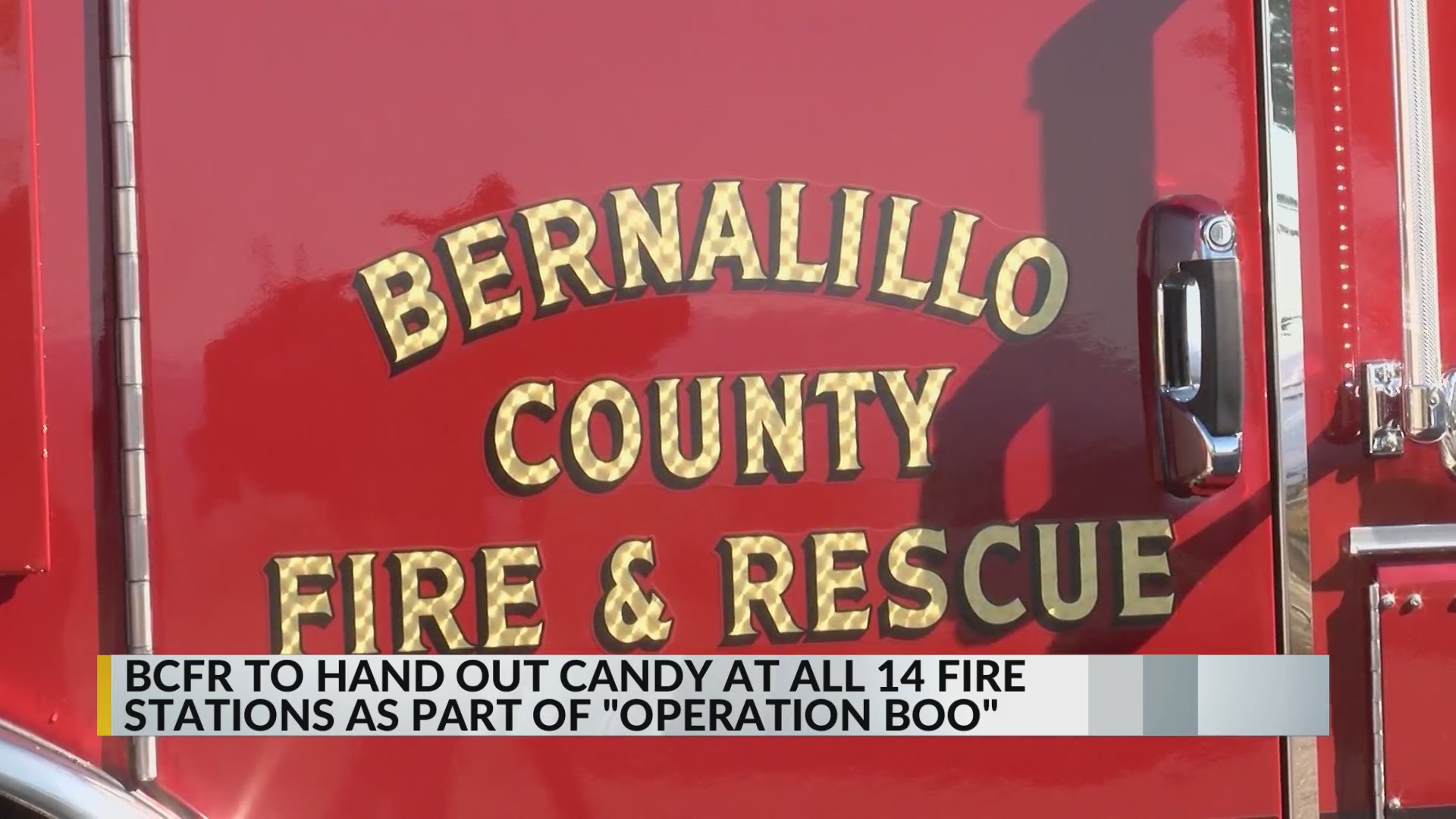 Bernalillo County Fire and Rescue crews handing out candy in 