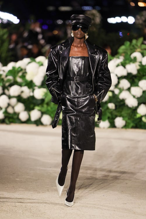Hailey Bieber's Leather Saint Laurent Look Came Straight Off The Paris Runway