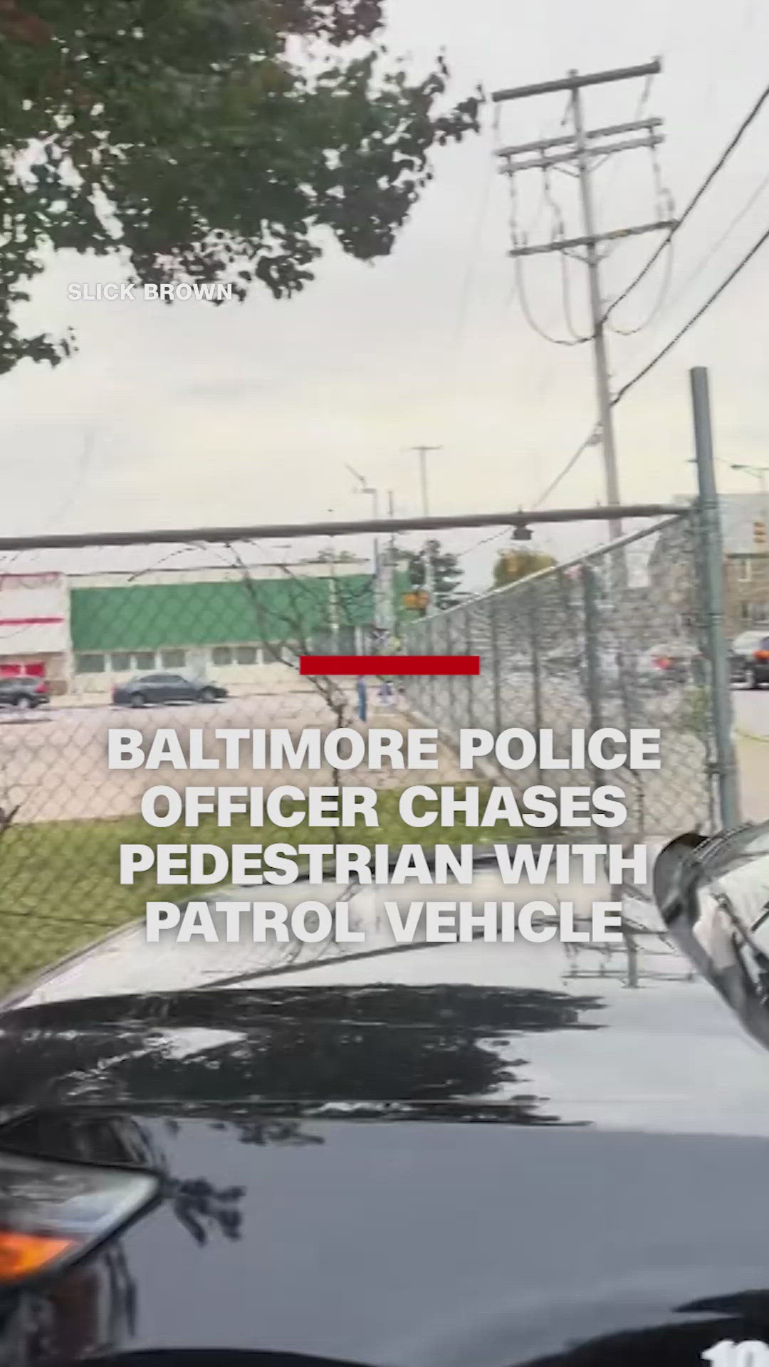 Baltimore police officer chases pedestrian with patrol vehicle