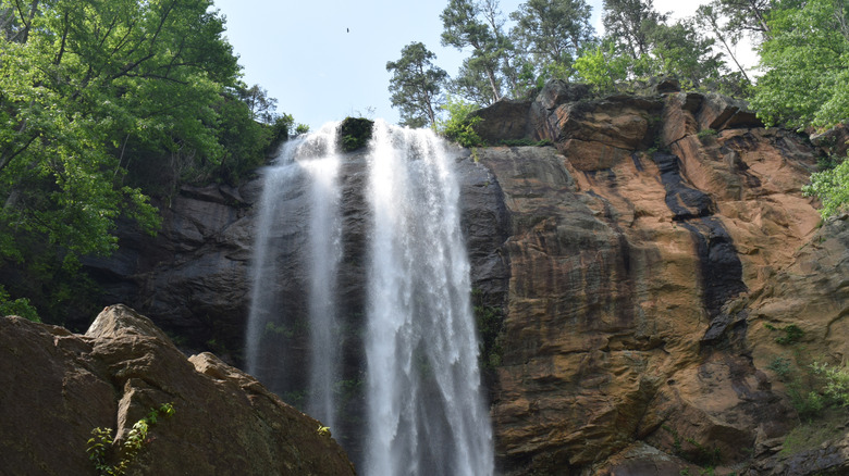 Toccoa Falls waterfall at Taccoa College in northern Georgia.