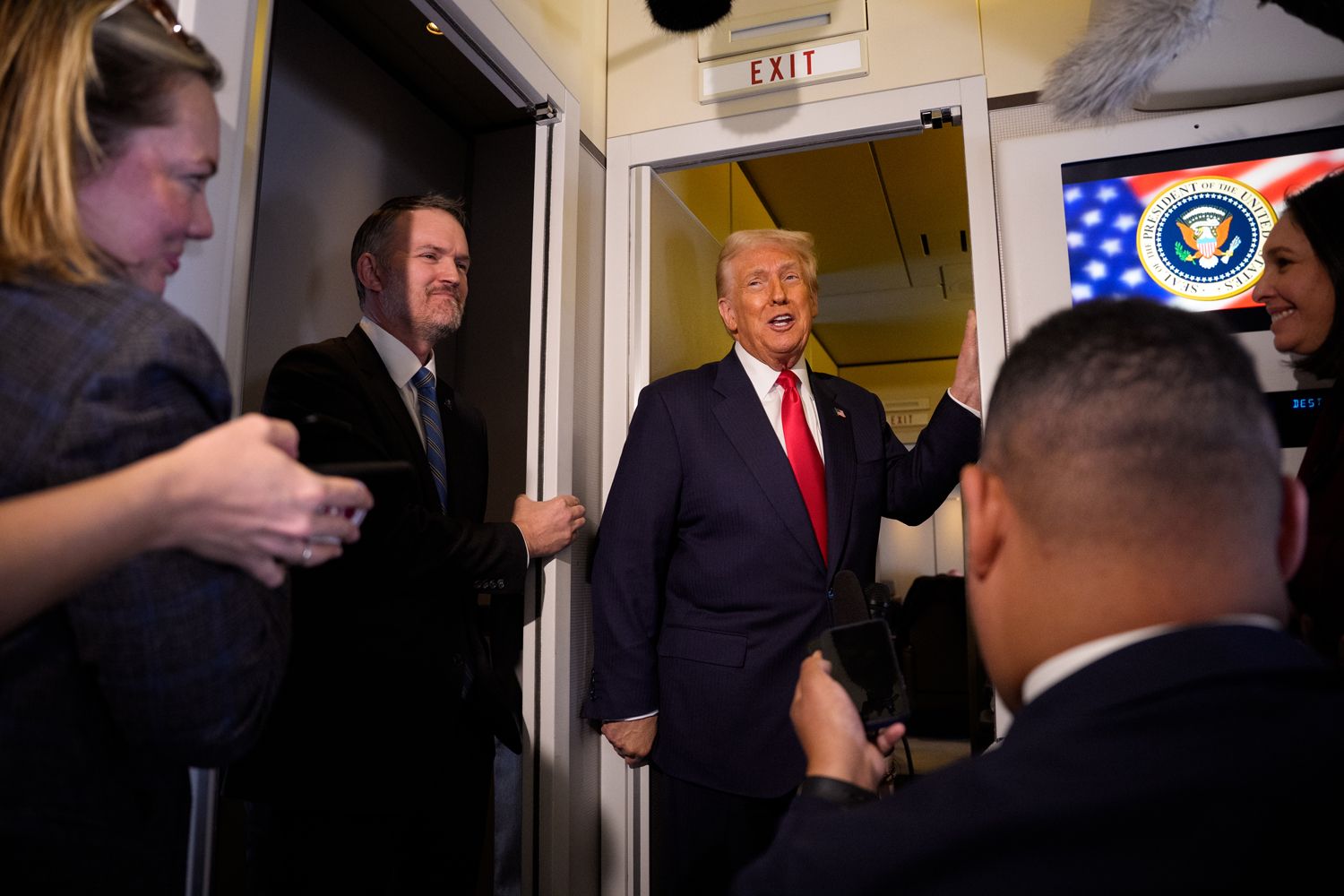 Donald Trump Braces Himself During 'Rough Ride' on Air Force One: 'We ...