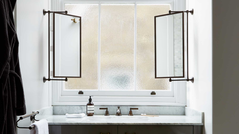 View of 7 Space Saving Mirrors That'll Actually Make Getting Ready in Your Tiny ...