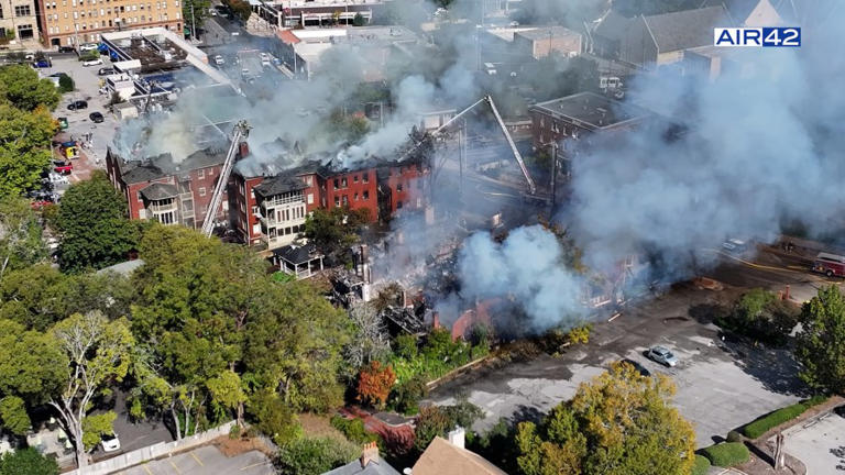 Crews continue to battle Birmingham fire