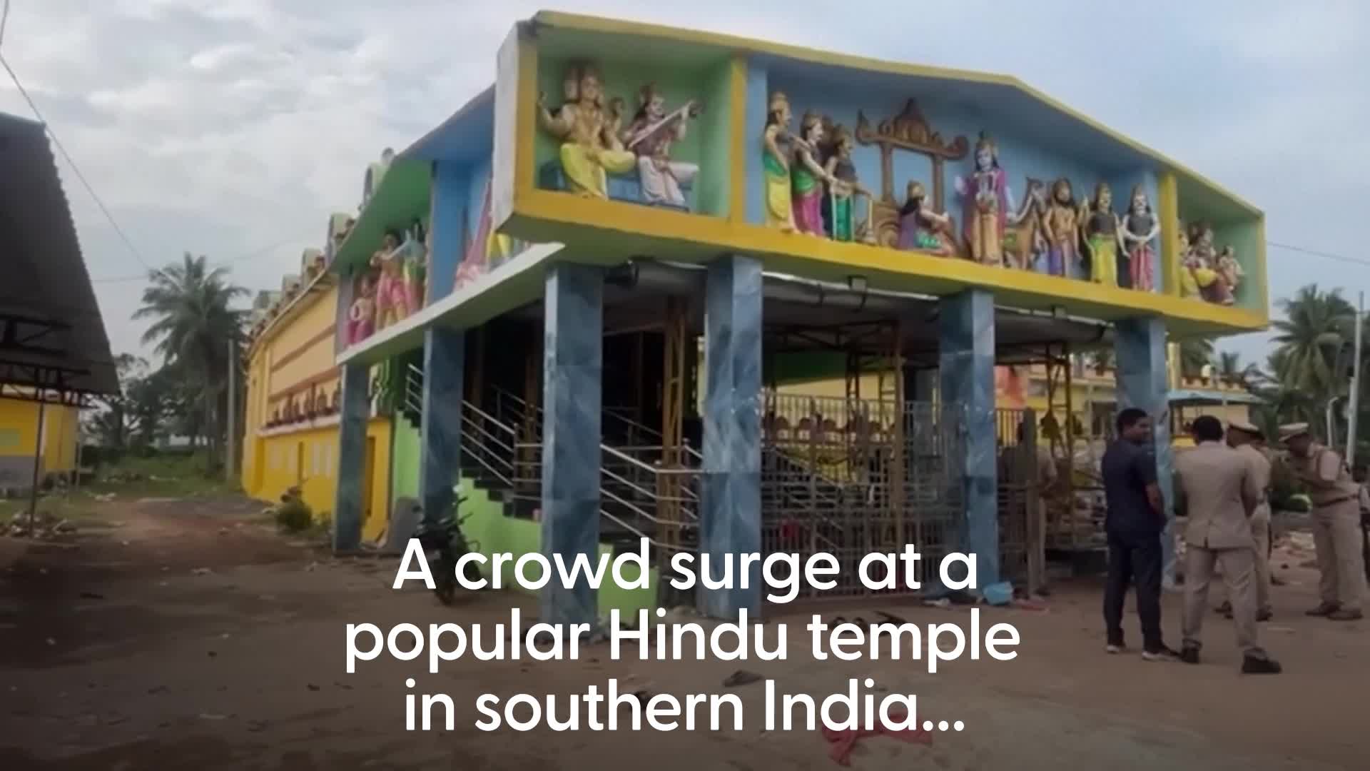 Nine dead and dozens injured after crowd surge at Hindu temple in India