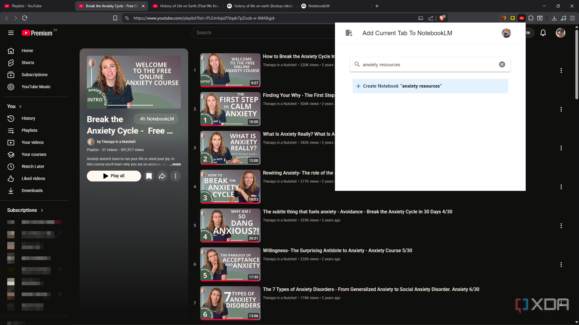 I turn my YouTube playlists into personalized courses with NotebookLM