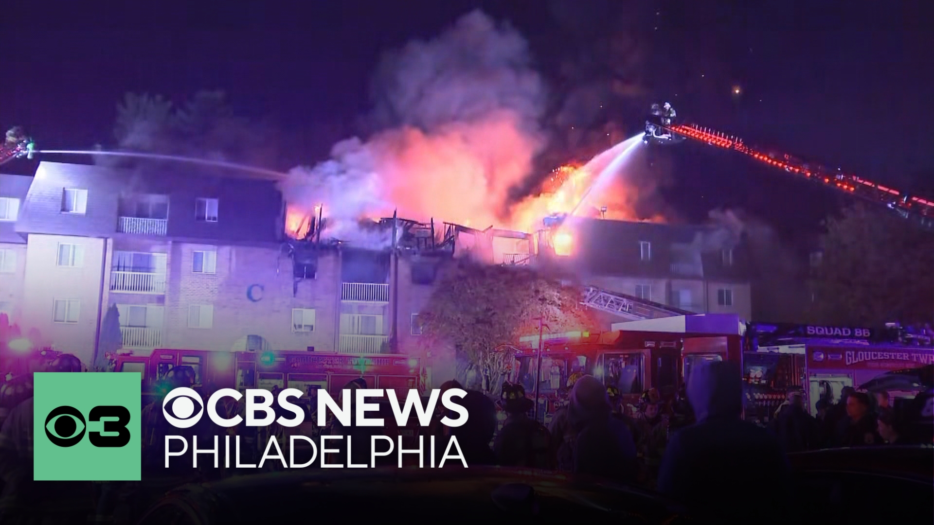 3-alarm fire breaks out at Autumn Ridge Apartments in Blackwood, New Jersey