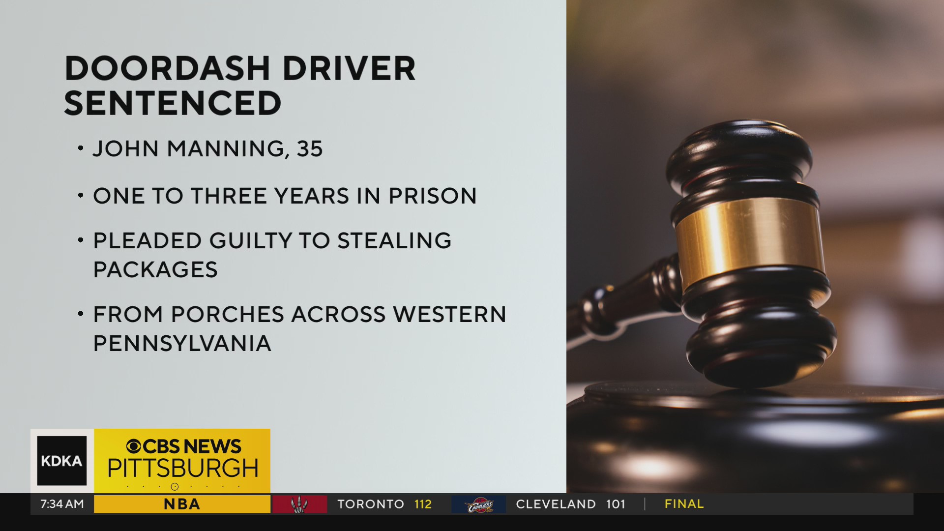 Porch pirating DoorDash driver sentenced to state prison