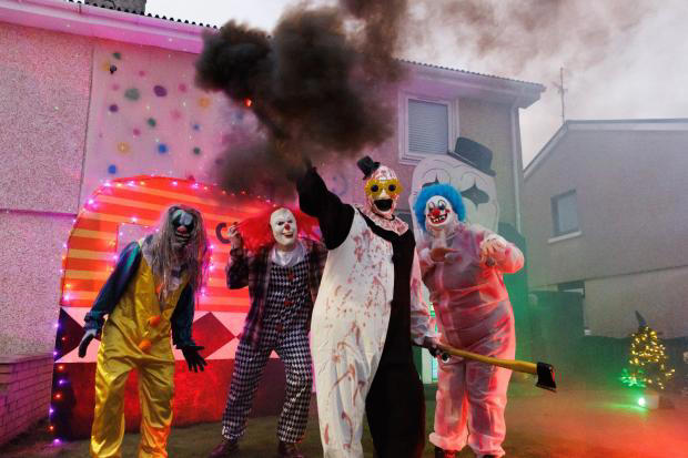 Terrifying clown show delights hundreds of kids at annual Halloween