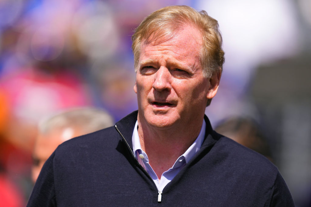 Roger Goodell watching Vikings vs. Giants at MetLife