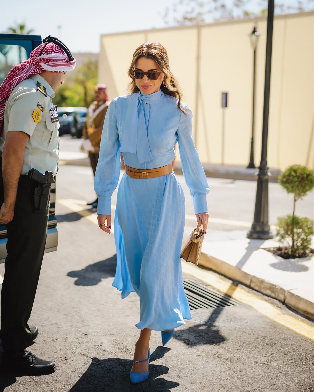 Queen Rania wears red Dolce & Gabbana and Entissar Amer El Sisi honours ...