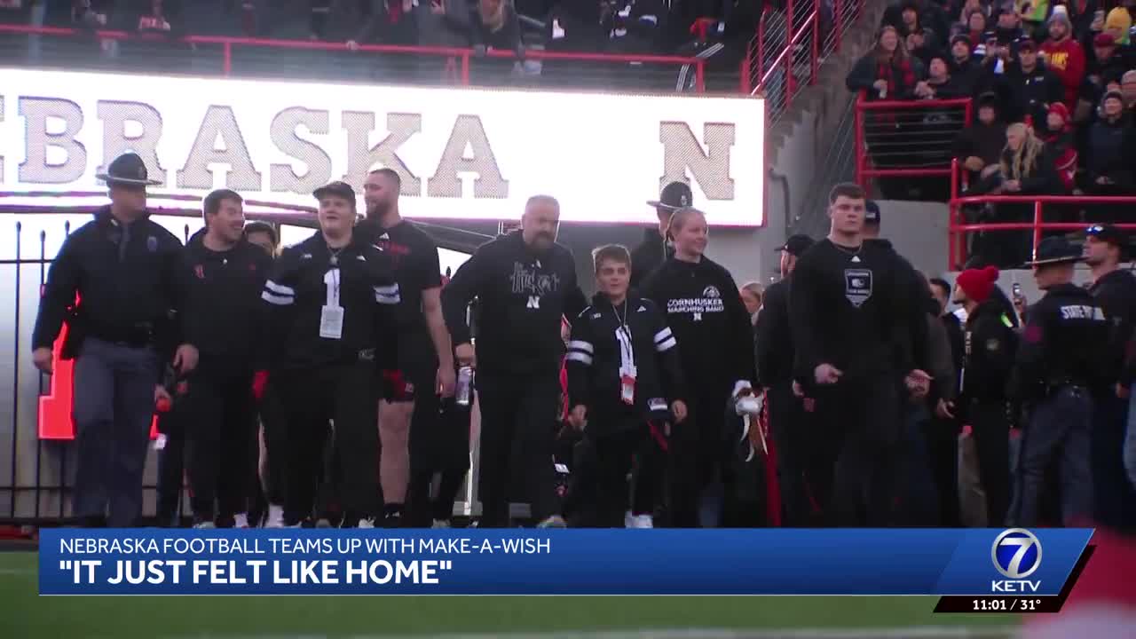 Nebraska football players and coaches fulfill dreams for Make-A-Wish teens