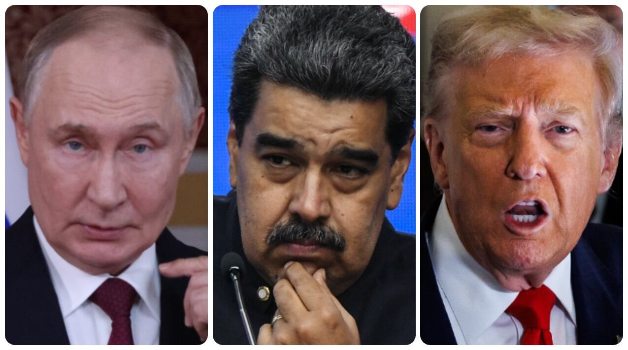 Vladimir Putin, Nicolás Maduro y Donald Trump.