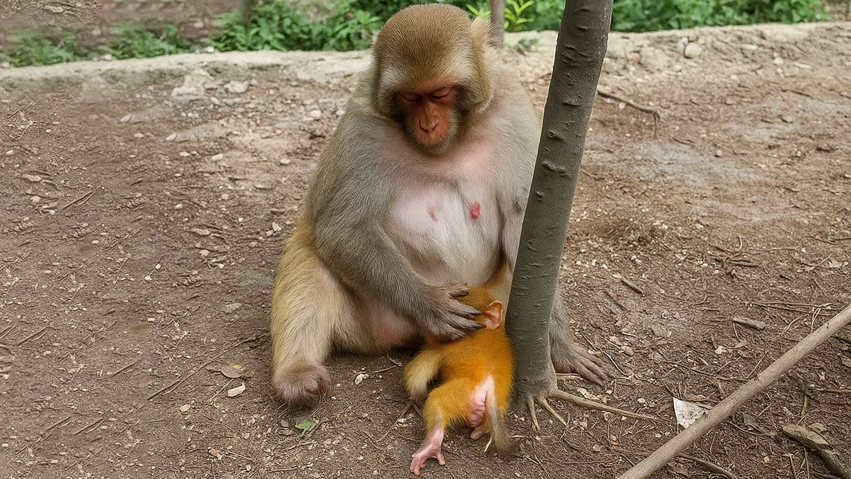 Deze Baby Aap Blijft Maar Huilen