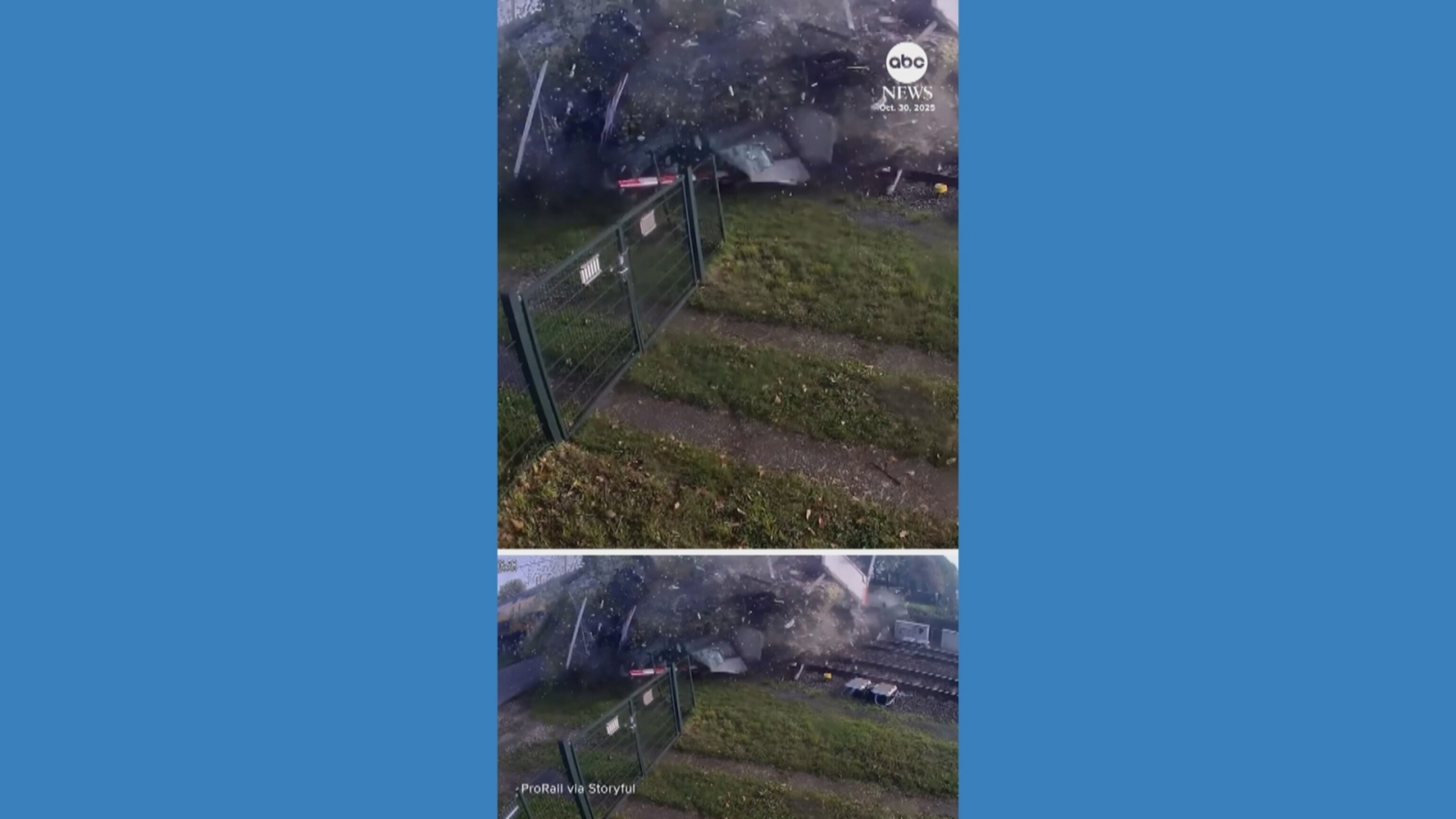 Train plows into truck caught on tracks in the Netherlands