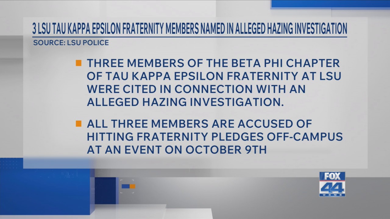 3 LSU Tau Kappa Epsilon fraternity members named in alleged hazing ...