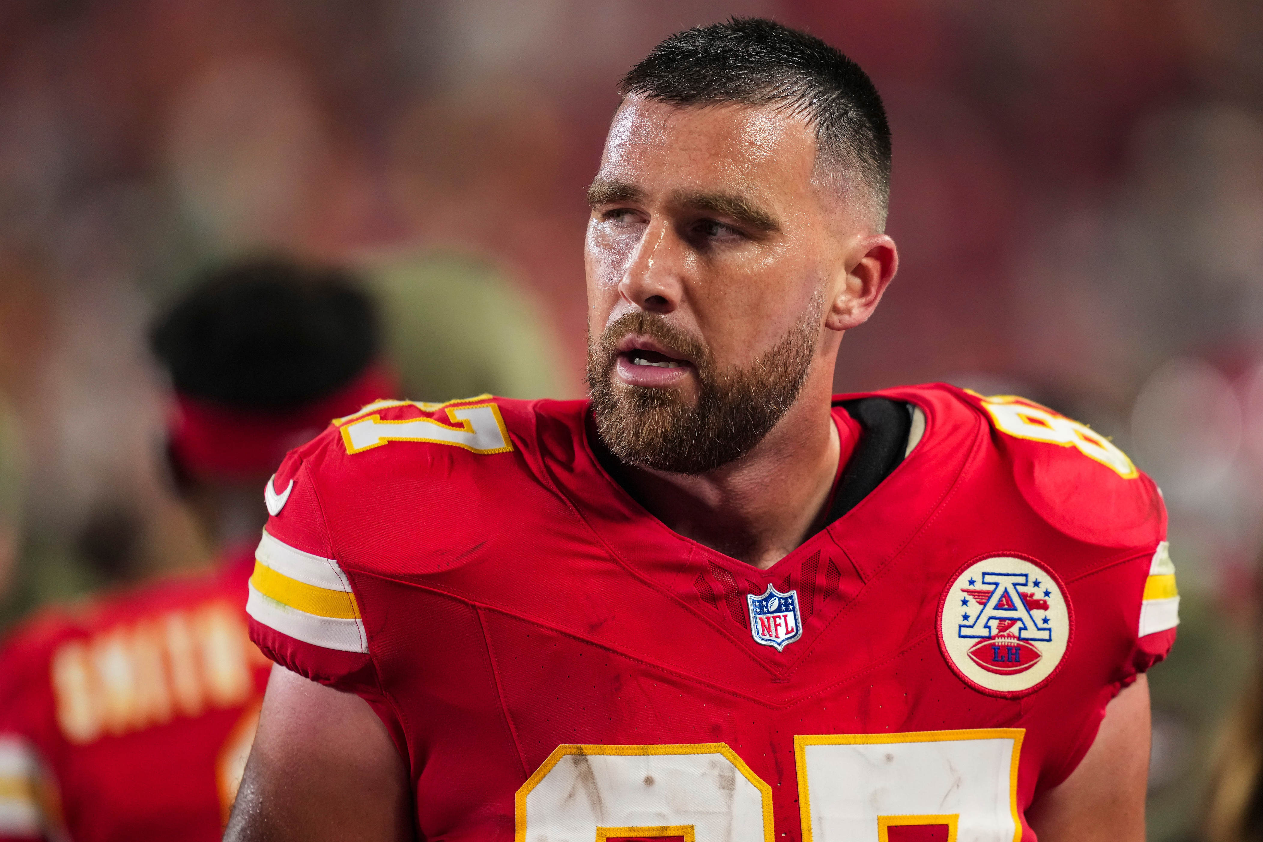 Travis Kelce exits Chiefs-Bills game with apparent injury after vicious hit