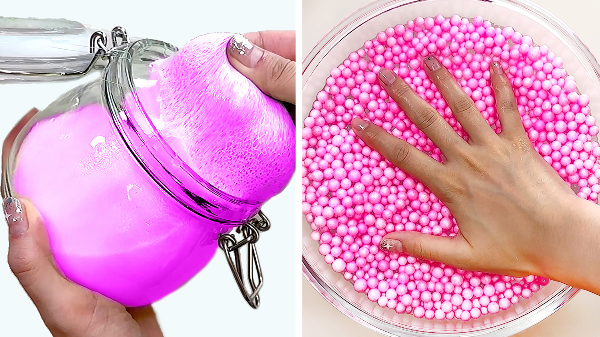 Este slime suave y foam rosa suena muy adictivo