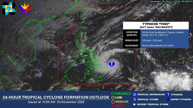 Severe Tropical Storm Tino now a typhoon —PAGASA